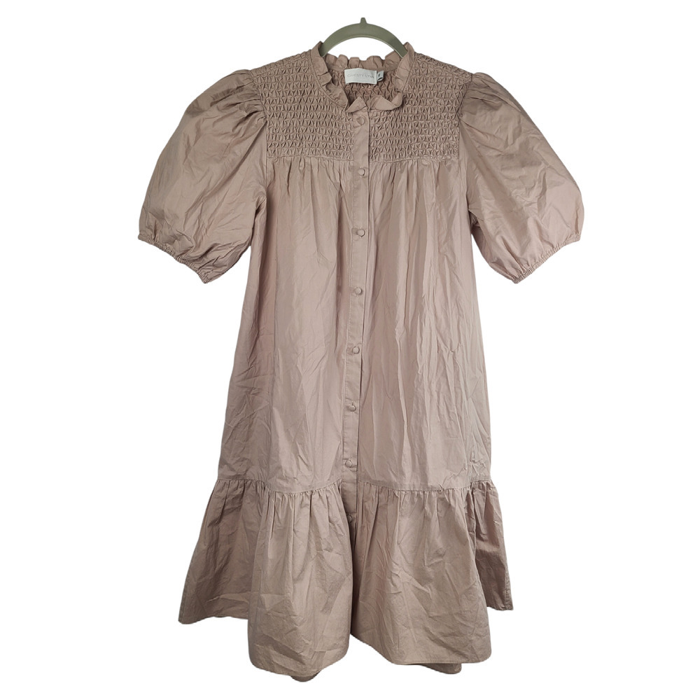 Christy Lynn Ellie Poplin Shirt Dress Pink Size XS